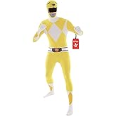 Morphsuits Yellow Power Ranger Costume Adult Men, Power Ranger Costume Adult, Funny Costumes for Adults