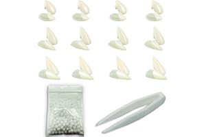 GlyinnHe 6 Pairs Vampire Fangs Cosplay Dentures Halloween-Pellets Fake Teeth Props, Anime Party Dress Up Costume Masquerade Accessory Gift for Halloween Christmas Party