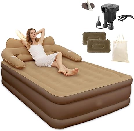 inflatable double bed with headboard