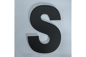 HOMUS 8 Inch Large House Numbers, Black Modern Home Address Signage for Outside, Wide Style & Never Rust, Letter S