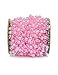 DOMESTAR 200 Feet Pink Pearl Garland, Roll of Beads Pearl Chain Pearl Strands String of Pearls Wire Pearl Bridal Bouquet Decoration for Party Supplies DIY