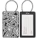 Luggage Tags, Wisdompro 4 Pack Bright PVC Baggage Tags with Stainless Steel Loop, Name ID Identification Label Set for Travel Baggage Bag Suitcase (Triangle+Ripple)