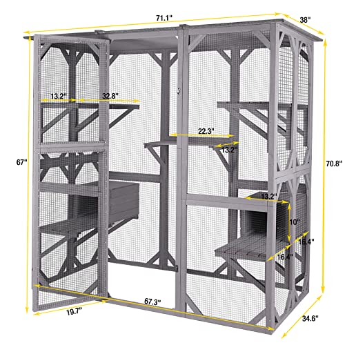 AIVITUVIN Cat House Outdoor Catio Kitty Enclosure With Super Large