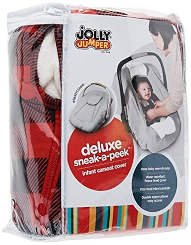 Jolly Jumper Car Seat Deluxe Cover Sneak-A-Peek Red/Black Check