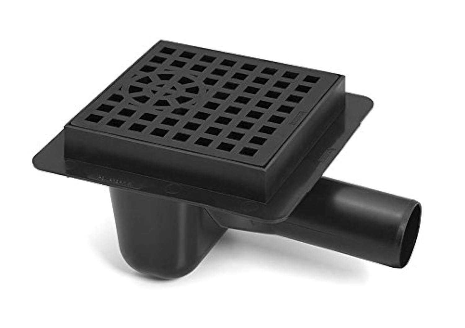 Sewerage Plastic Floor Ground Drain with Black Square Pattern Grid 50mm Pipe Diameter