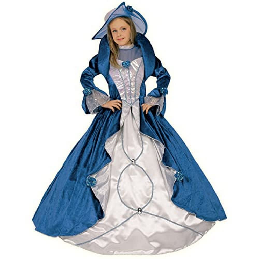 Flowers Paolo 26212 - Blue Velvet Lady Costume Carnival Atelier (9-11 years)