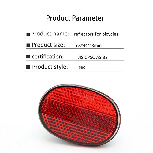 Traditional Bicycle Red Oval Rear Mudguard Fender Outdoor Cycling Safety Warning Reflector