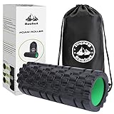 Reehut 2-in-1 Foam Roller. Trigger Point massage for Painful, Tight muscles + Smooth Rollers for Rehabilitation! FREE USER E-BOOK + FREE CARRY CASE!