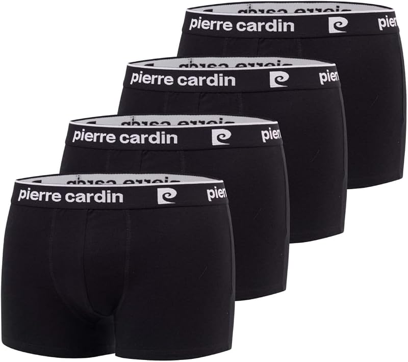 Mutande Boxer Uomo Cotone, Set da 4, Nero B2 (L)