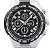 Men's Stainless Steel Black Dial Real Chronograph Analog Quartz Movement Watch Date Display