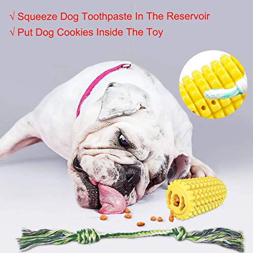 Jokohub Dog Chew Toys, Corn Shape Indestructible Tough Durable Dog Toothbrush Toys Interactive Dog Toy for Aggresive Chewers Dog Dental Teeth Cleaning