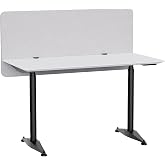 MORDEER 47.2" Clamp-on Desk Dividers, Acoustic Privacy Panel, Light Grey | Reduces Office Noise &amp; Visual Clutter, Durable Fabric Finish, Fits Desks Up To 1,5" Thick, Acoustic Divider Panels for Office
