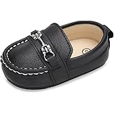 LONSOEN Baby Girls Boys Loafers Prewalker Dress Crib Shoes