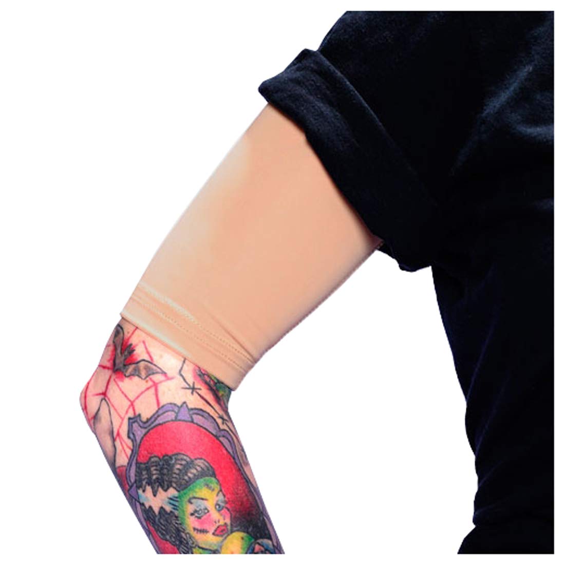 Photo 1 of Tat2X Ink Armor Premium Half Arm Tattoo Cover Up Sleeve - No Slip Gripper - U.S. Made - Light - ML (single half-arm sleeve)