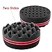 Zodaca Double Side Two in One Magic Twist Hair Sponge Brush Afro Braid Style Dreads Locking Coils Wave Hair Curl Brush, Black/Red