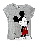 Disney Classic Mickey Mouse Standing Womens / Junior Pajama T Shirt Top - Grey