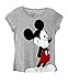 Disney Classic Mickey Mouse Standing Womens / Junior Pajama T Shirt Top - Grey