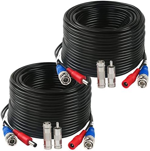 2 Pack 100 Feet BNC Video Power Cable,BNC Extension Wire Video Security Camera Wire with Connectors for CCTV Camera DVR Surveillance System