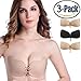 NUOYI Women's Strapless Self Adhesive Silicone Invisible Push-up Bras , Pack of 3(1 black and 2 beige)