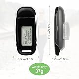 Flintronic 3D Pedometer USB Rechargeable Real Time Steps Black view 2