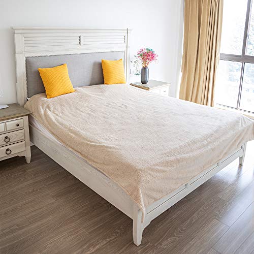 MARKSIGN 100% Waterproof Pet Blanket, Reversible Plush Protective Cover for Bed, Couch, Dog or Cat