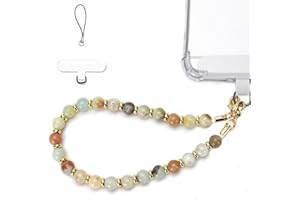 VICHUNHO Marble Beaded Phone Wrist Strap, Cellphone Lanyard with Tether Tab, Hands-Free Wristlet Bracelet