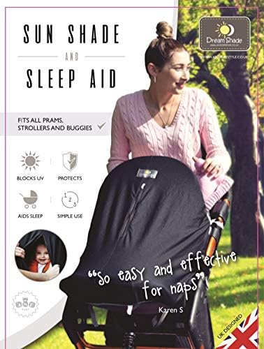 Dreamshade Deluxe Blackout Blind Cover and UV Protection Sunshade - Universal fit - fits All Stroller pram Pushchair Buggy โ Fast and Easy Attachment โ Stylish Colour Combination