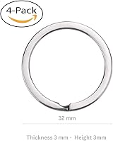 Tectonic 32mm Large Key Rings Heavy Duty 4-Pack Keychain Hoops 1 Year Warranty view 2