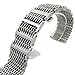 20mm/22mm24mm Shark Mesh H Link Polished Stainless Steel Watch Band Butterfly Buckle Silver/Black
