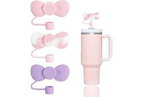 YAYAYOUNG 3 Pcs Lovely Bow Straw Covers Cap Toppers Compatible with Stanley 30&40 oz Tumbler Cups,Reusable Cute Silicone Straw Tips Lids Protectors for 0.4 in/10mm Stanley Cups Straws Accessories