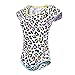 Littleforbig Adult Baby Diaper Lover (ABDL) Button Crotch Adult Baby Onesie - Rainbow Leopard Pattern
