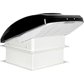 OUTPRIZE RV Roof Vent Fan with Rain Shield, 12V DC 14" Super Quiet Reliable Manual RV Roof Fan, 3-Speed, Reversible