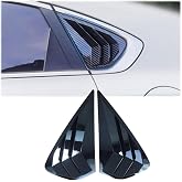 MUXEE 2PCS Print Rear Side Window Louvers Air Vent Scoop Shades Cover Blinds Trim for Kia Forte 2019 2020 2021 2022 2023 2024 - ABS Bright Black Sport Interior Accessories