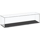 MECCANIXITY Acrylic Display Case Plastic Box Cube Storage Box Clear Small Assemble Dustproof Showcase 16.1x4.3x4.1 Inch for Collectibles Items