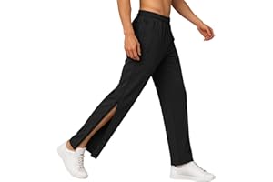 Tear Away Pants for Men Side Zippers Full Open Down Loose Fit Basketball Sweatpants with Pockets Leg Post Surgery Pants