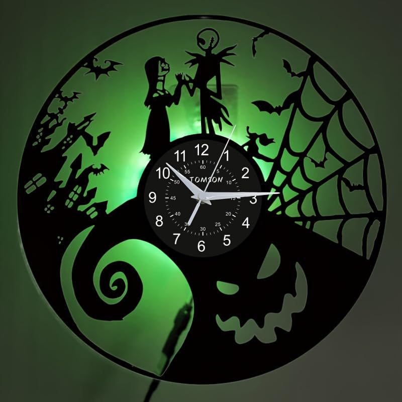 Photo 1 of 12 inch Vinyl Record Design LED Wall Clock, Black Silhouette, Ideal Gift for Family and Friends on Christmas and Birthdays