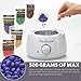 Wax Warmer (Heater) Hair Removal Kit The Greatest Value For The Money with 5 Pack of Hard Wax Beans (Beads), Wooden Spatulas (20 pcs), 3 Small Bowls, 20 Body Wax Strips, 1 Wax Spoon