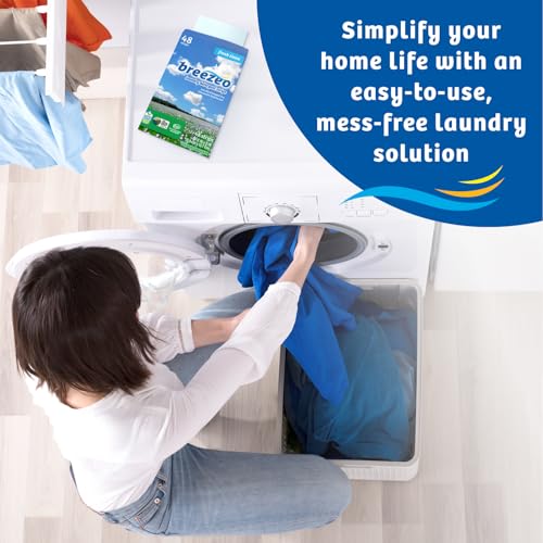 Laundry Detergent Strips (48 strips) - Fresh Linen Scent - More Convenient than Pods, Pacs, Liquids or Powders – Great for Home, Dorm, Travel, Camping & Hand-Washing