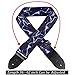 Guitar Strap for Acoustic Classical and Electric Guitar Jacquard Weave (MA-57-Blue lightning)