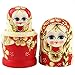Moonmo 7pcs Cute Red Sweater Braid Girl Russian Wooden Nesting Dolls Matryoshka Toys