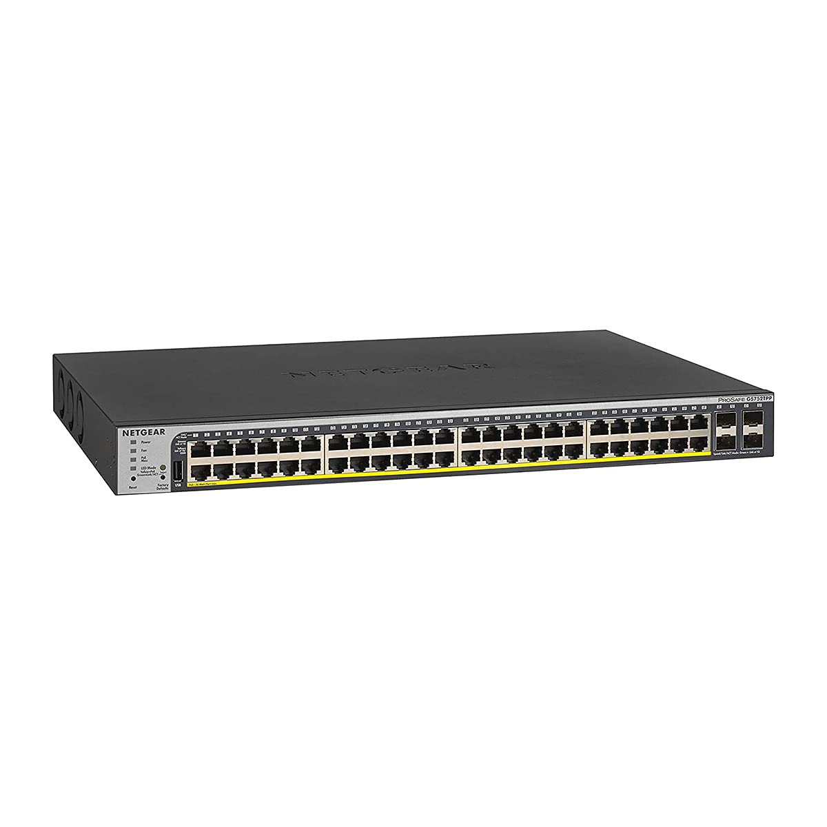 NETGEAR 52-Port PoE Gigabit Ethernet Smart Switch (GS752TPP) - Managed, Optional Insight Cloud Management, 48 x PoE+ @ 760W, 4 x 1G SFP, Desktop or Rackmount and Limited Lifetime Protection