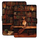 Ayotu Colorful Case for Kindle Paperwhite Auto Wake/Sleep Smart Protective Cover Case - Fits All Paperwhite Generations Prior to 2018(Not Fit All-New Kindle Paperwhite 10th Gen) K5-10 The Library