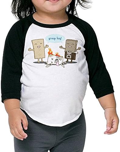Saroyan Funny Smores Group Hug Kids Raglan T-Shirts Baseball Tee 3/4 Sleeve 4 Toddler