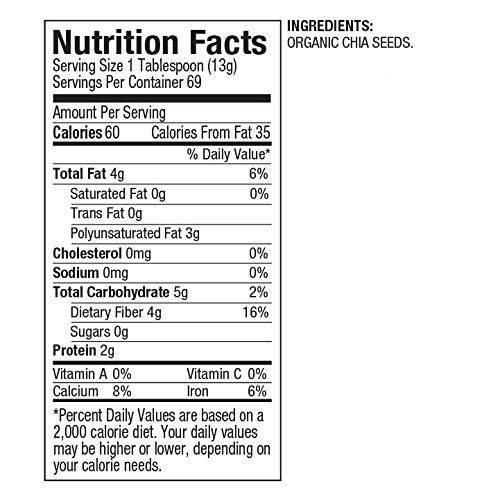 BETTERBODY FOODS ORGANIC CHIA SEEDS, NON-GMO, GREAT TASTE, 2 POUND