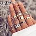 FINETOO 14 PCS Simple Stainless Steel Knuckle Midi Ring Set for Women/Girl CZ Finger Stackable Rings Set Jewelry Friendship
