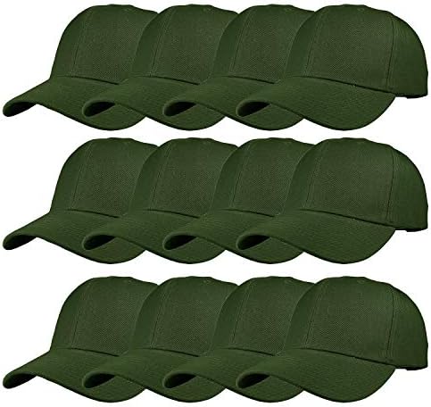 TZ Promise 12 Pack Wholesale Unisex Plain Solid Color Adjustable Baseball Caps Hats