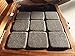 Reusable Granite Whiskey Stones Set: 9 Rocks to Chill Glass of Bourbon, Scotch, or Whisky Without Ice Cubes - Chilling Stone Won't Water Down Glasses of Liquor - Alcohol Accessories/Presents for Men
