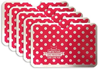 5 x Red Polkadot RFID NFC Blocking Card Clash Anti Scan Protectors for your Credit Cards