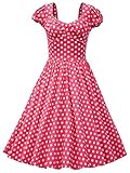 MUXXN Women's 50s Vintage Pleated Cocktail Swing Dress
