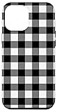 iPhone 12 Pro Max Black with White Gingham Buffalo